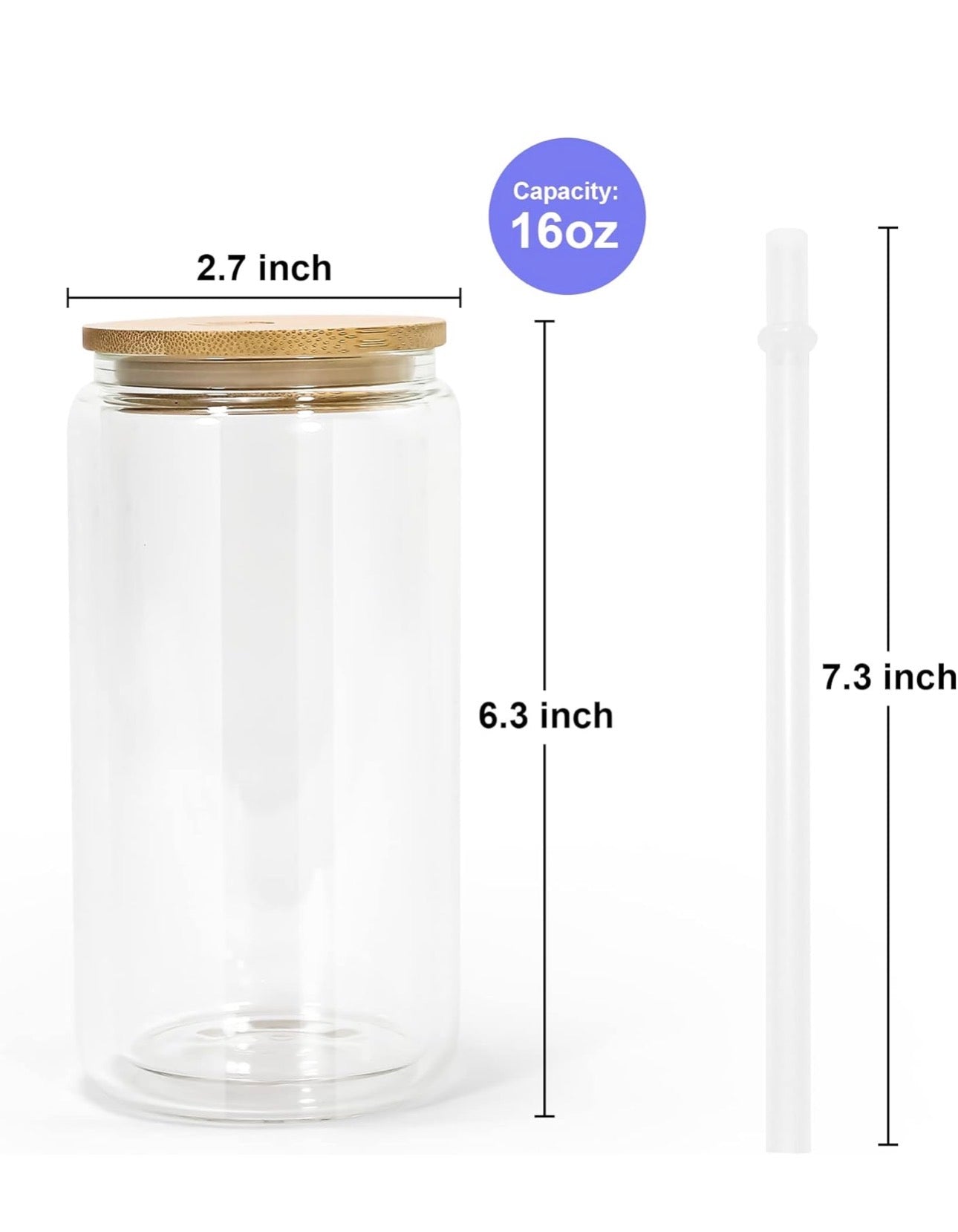 16oz Glass Snowglobe Tumbler