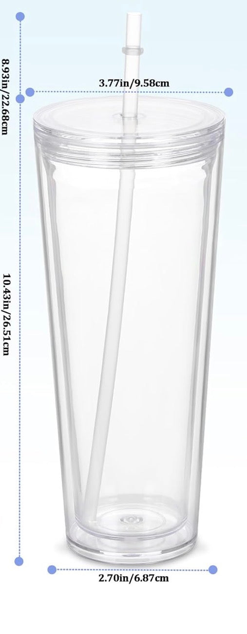 24oz Tapered Acrylic Snowglobe Tumbler
