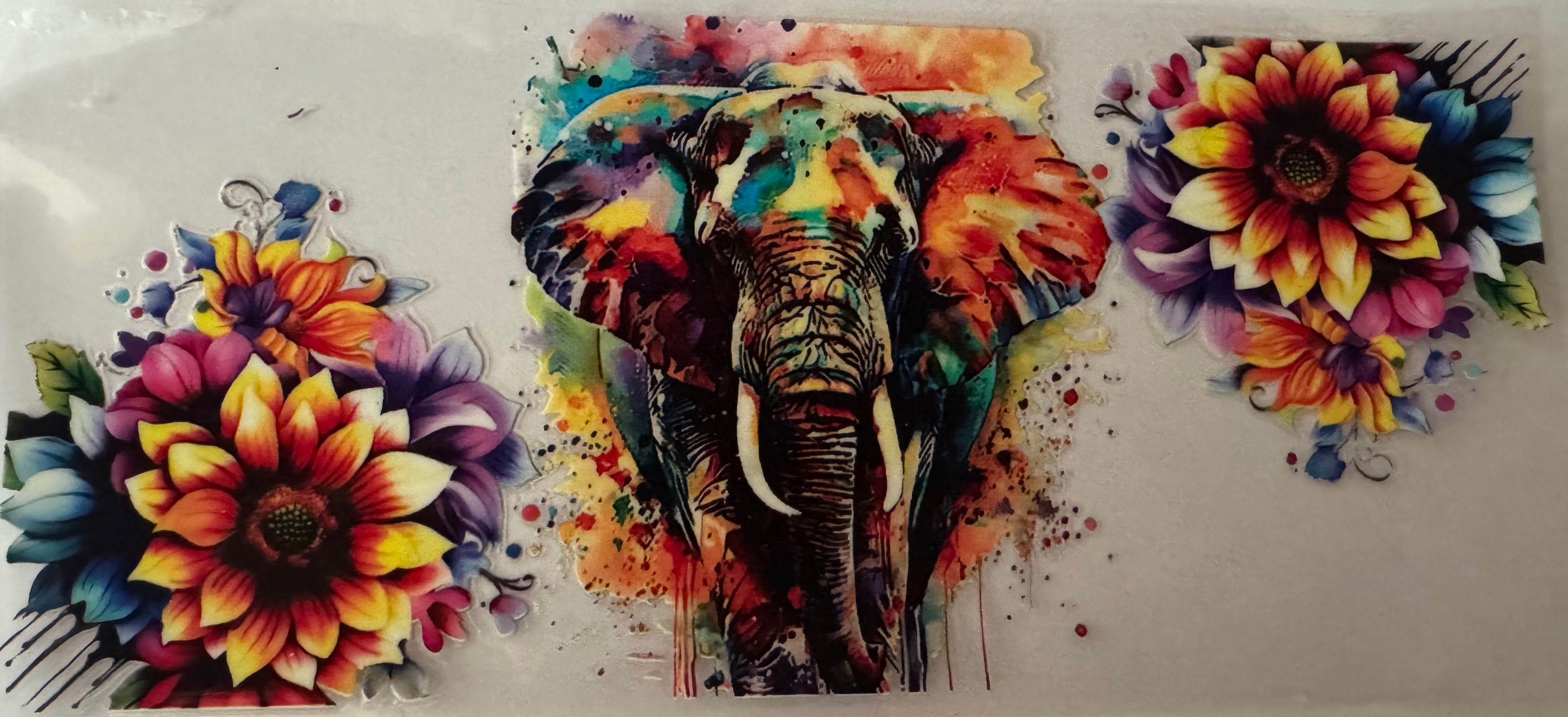 Watercolor Splash Elephant #153